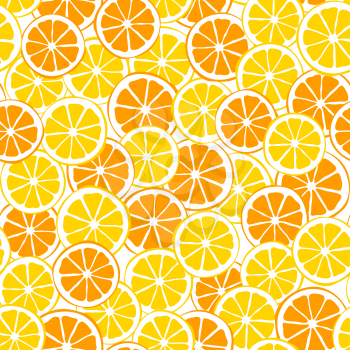 lemons and oranges slices seamless pattern - vector illustration. eps 8