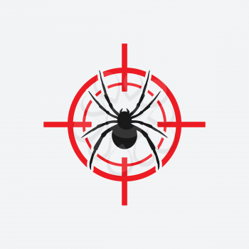 spider icon red target - vector illustration. eps 8