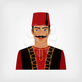 Turkish man in national suit. vector illustration - eps 8