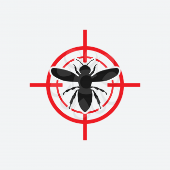 wasp icon red target - vector illustration. eps 8