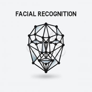 Facial recognition system 3D face. vector illustration - eps 10