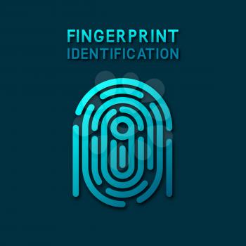blue fingerprint identification symbol. vector illustration - eps 10