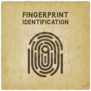 fingerprint identification symbol vintage background. vector illustration - eps 10