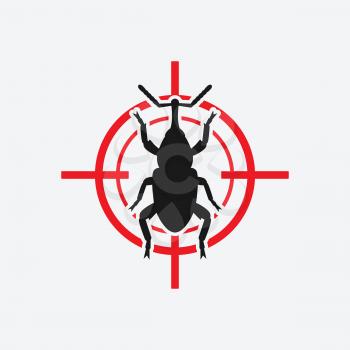 weevil icon red target. vector illustration - eps 8
