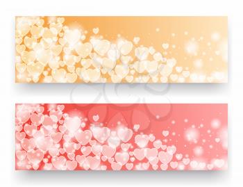 Valentine day banners with hearts. vector illustration - eps 10