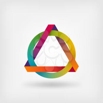 interlocked triangle and ring. vector illustration - eps 10
