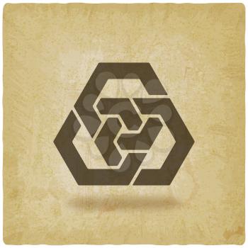 abstract interlocking hexagons vintage background. vector illustration - eps 10