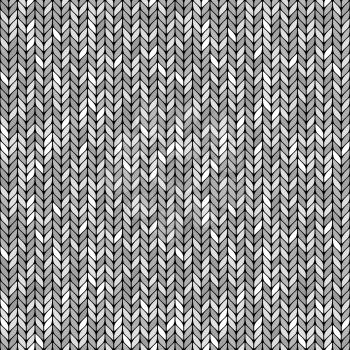 monochrome knitted seamless background pattern. vector illustration - eps 8