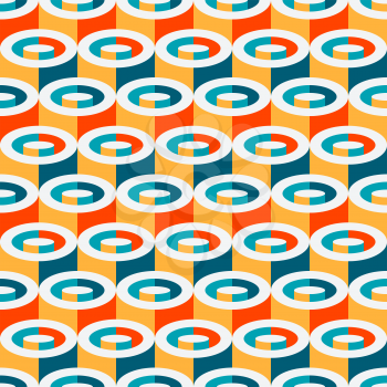 Multicolor geometric cylindrical seamless pattern. Vector illustration