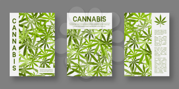 Medical cannabis cover templates set for design. Vector illustration