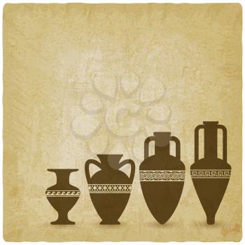 Vintage background with ancient Greek vases. vector illustration - eps 10