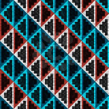 geometric rhombuses mosaic seamless pattern in antique roman style. vector illustration - eps 10