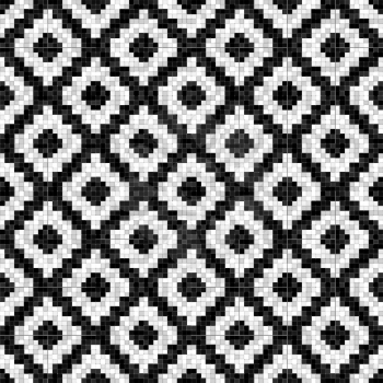 black and white rhombuses mosaic seamless pattern in antique roman style. vector illustration - eps 10