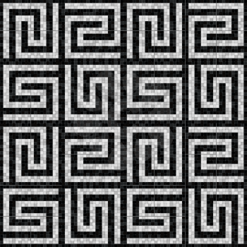 black and white mosaic seamless pattern in antique roman style. vector illustration - eps 10