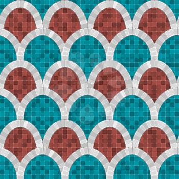 white arch mosaic seamless pattern in antique roman style. vector illustration - eps 10