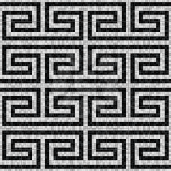 geometric black and white mosaic seamless pattern in antique roman style. vector illustration - eps 10