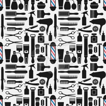 barbershop accessories seamless pattern. vector illustration - eps 10