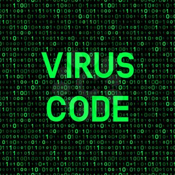 computer virus on binary code background. vector illustration - eps 10