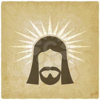 Face of Jesus Christ vintage background. vector illustration - eps 10