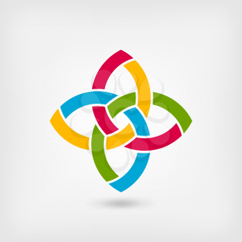 multicolor abstract intertwining symbol. vector illustration - eps 10