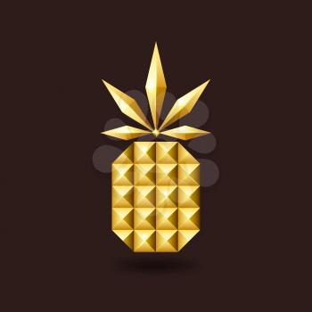 Golden glitter jewelry pineapple. vector illustration - eps 10