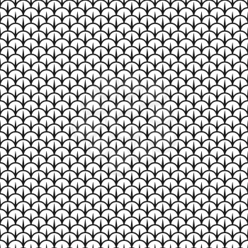 scales seamless black and white pattern. vector illustration - eps 8