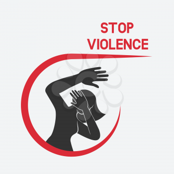 stop violence against women poster vector illustration - eps 8