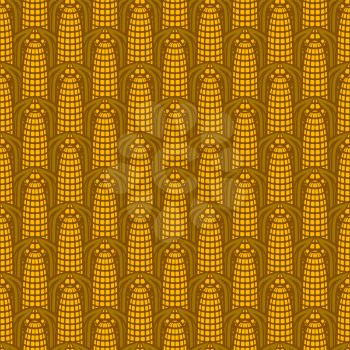 Seamless pattern with golden ears of corn. vector illustration