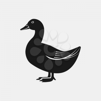 Goose black silhouette. Farm animal icon. vector illustration - eps 8