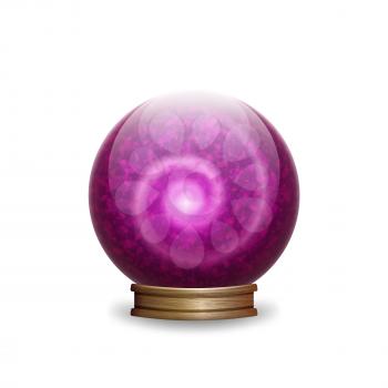 Magic pink crystal ball with spiral. vector illustration - eps 10