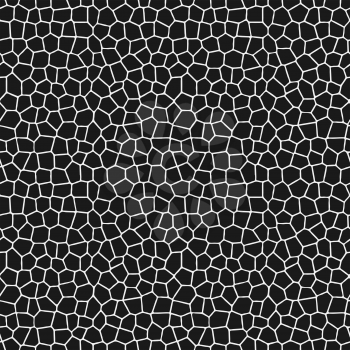 Mosaic black and white abstract texture seamless pattern. vector illustration