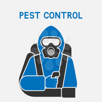 Pest Control Exterminator in protective suit. vector illustration - eps 10