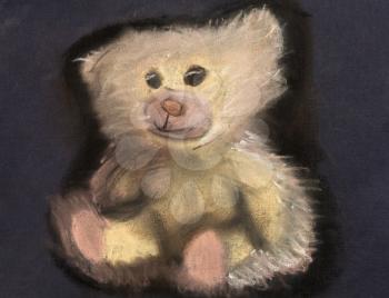 children drawing - little fluffy teddy bear