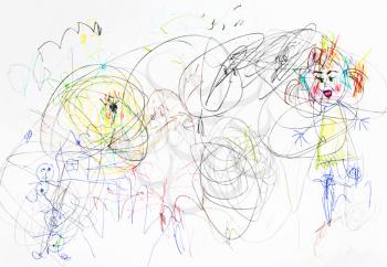 children drawing - chaos in family upbringing