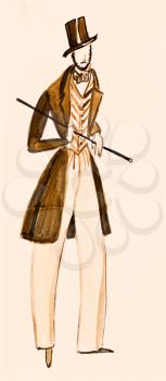 historical costume - English gentleman suit 1830s