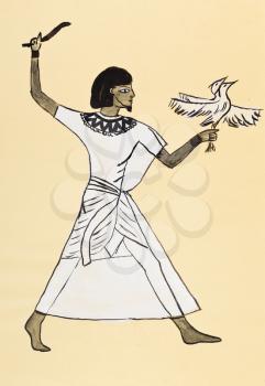 historical costume - Ancient Egyptian costume of hunter styled tomb painting Menna 1500 BC