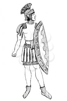 historical costume - Ancient Rome Pretorian warrior stylized bas-relief 1 century BC
