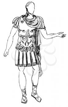 historical costume - ancient Roman armor commander or the emperor, styled with a statue of the early 1st century AD