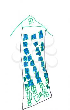 childs drawing - multistorey condominium