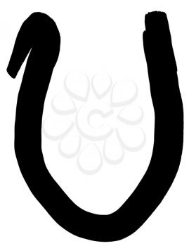 greek letter upsilon hand written in black ink on white background