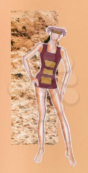 model of woman clothing - one-piece bathing suit