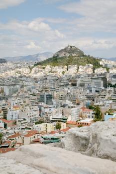 view on Athens and Lycabettus hill, Greece