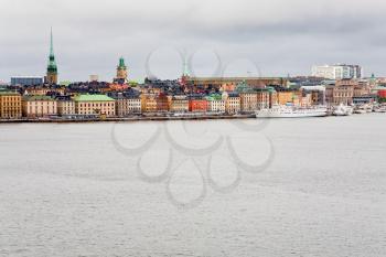 view on Gamla Stan, Stockholm from Strommen bay, Sweden