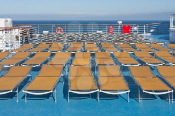 outdoor relaxation area on board of cruise liner