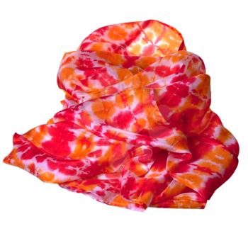 silk batic scarf isolated on white