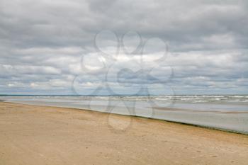 sand beach on Baltic sea (Gulf of Riga) near Jurmala,Latvia