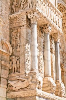 Romanesque column in Church of Saint Trophime, Arles, France
