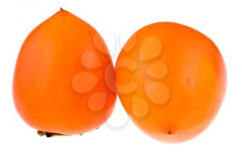 two persimmon isolated on white