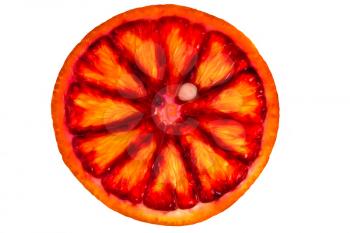 slice blood orange isolated on white
