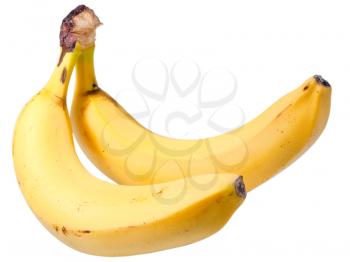 two bananas isolated on white